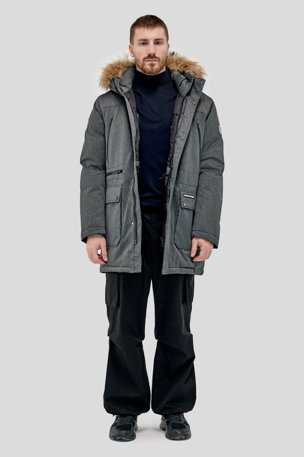 Admiral longline jacket, Dark grey