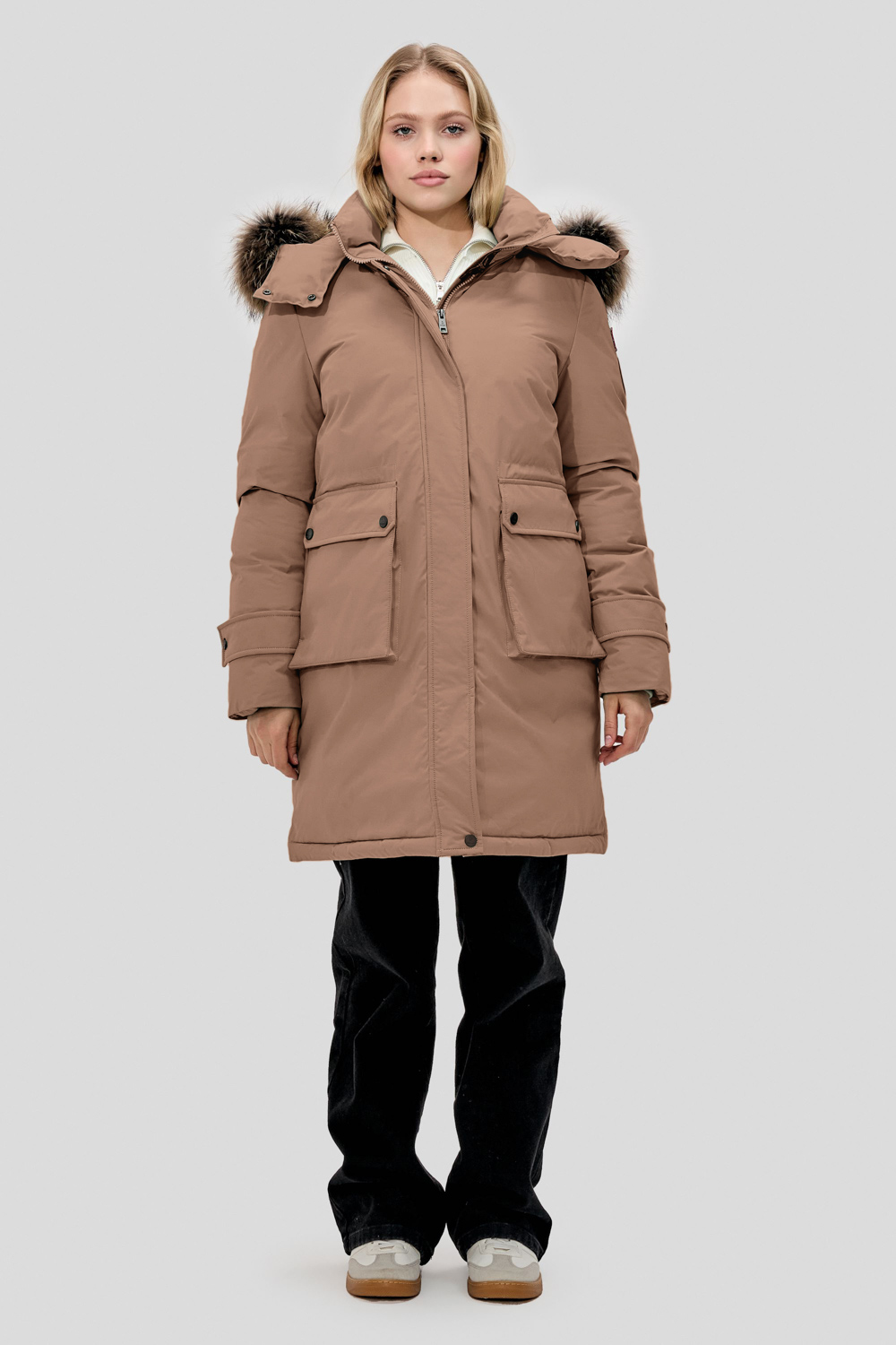 Agnetta insulated parka, Cappuccino