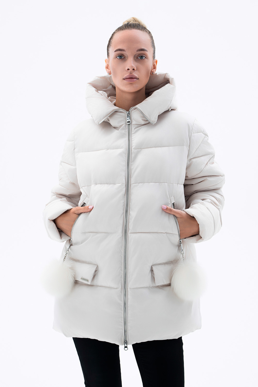 Fluffy winter jacket, Milk