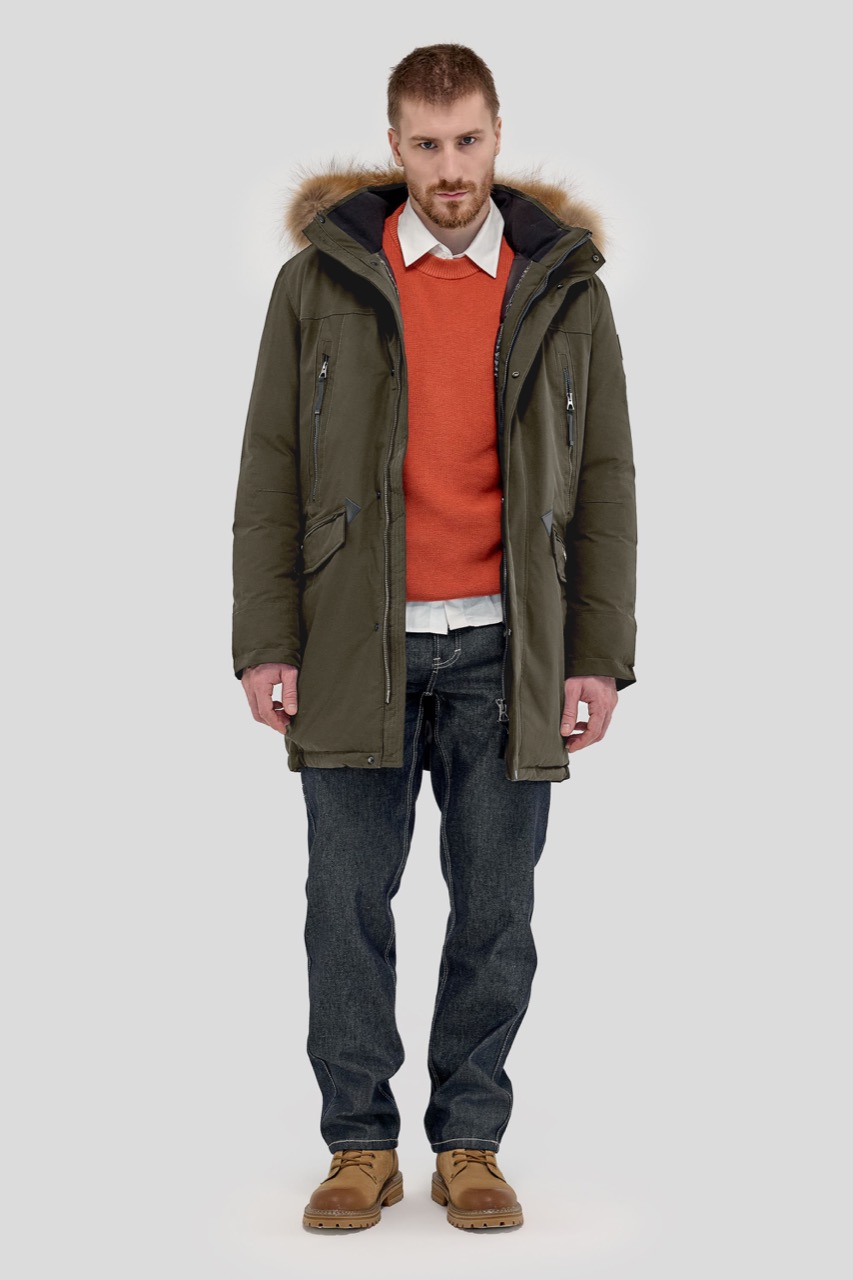 Kaven longline jacket, Khaki