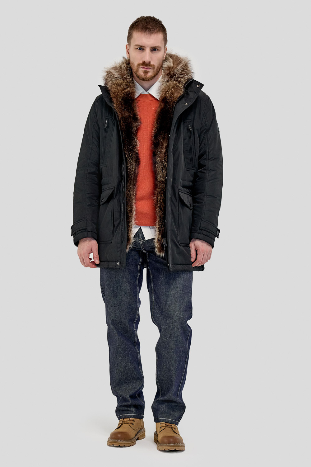 Nordwolf longline jacket, Black