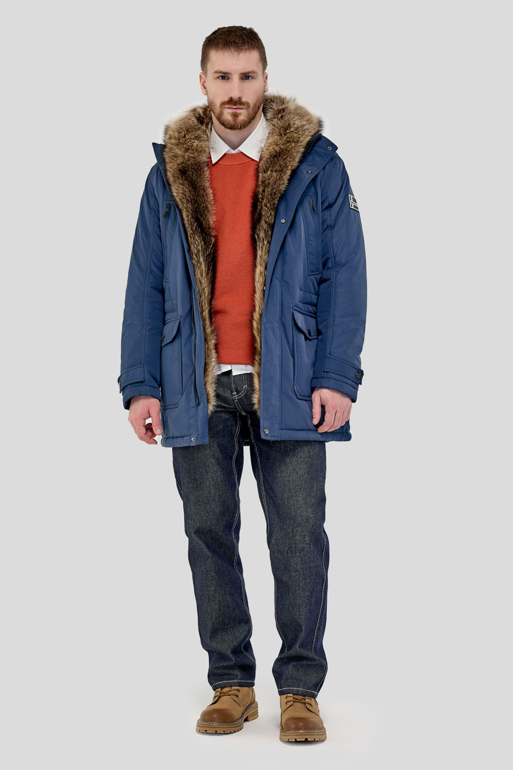 Nordwolf longline jacket, Blue